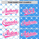 Custom White Powder Blue Split Fashion Plaid Design Authentic Baseball Jersey